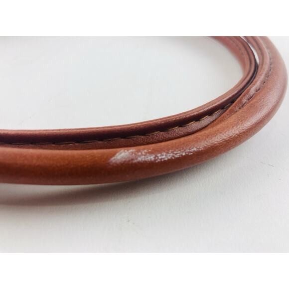 Cognac Leather Ring Double Handle Satchel Shoulder Bag Handmade Brown Purse Lrge - Picture 10 of 11